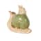 11.75" Cream & Green Magnesium Oxide Snail Garden Sculpture with Rabbit